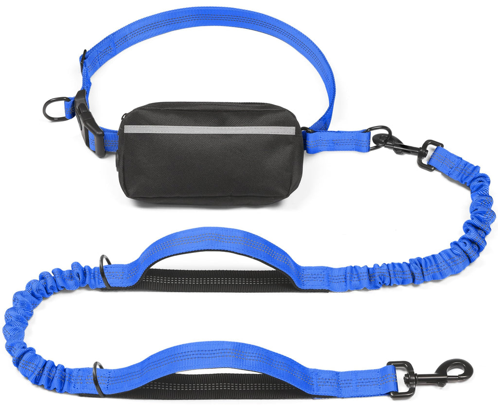Hands-Free Bungee Dog Leash with Waist Belt & Pouch