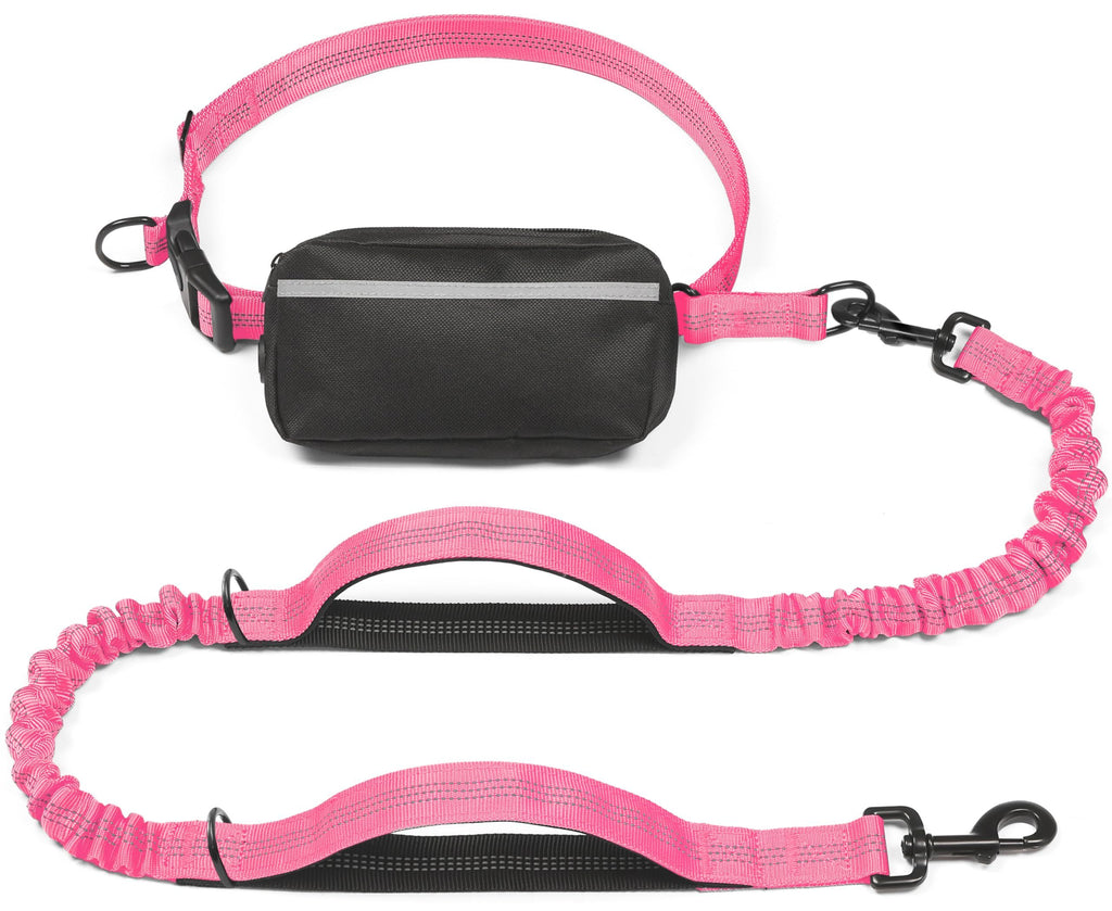 Hands-Free Bungee Dog Leash with Waist Belt & Pouch