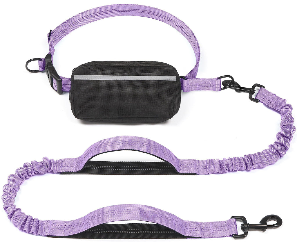 Hands-Free Bungee Dog Leash with Waist Belt & Pouch